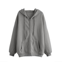 China                  Over Sized Casual Bulk Hoodies for Women Drawstring Clothes Custom Logo Women&prime;s Zip up Hoodies              factory