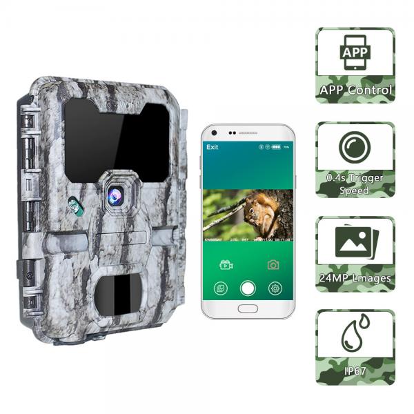 Quality Game Trail Camera 24MP Scouting Camera No Glow Black Infrared Night Vision 0.25s Trigger wifi function for sale