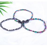 China Gemstone Bead Slimming Magnetic Hematite Stone Ankle Bracelets With Five Star Symbol factory
