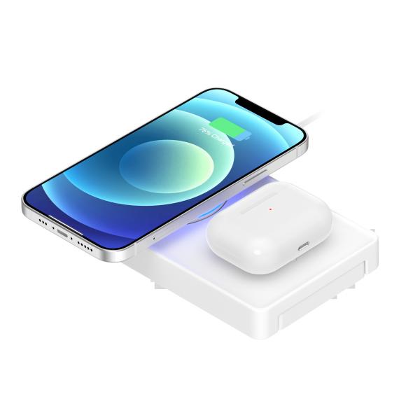 Quality Over Voltage Power Qi Wireless Charger Station White ABS Material for sale