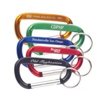 China D Shape Pantone Color 8CM Aluminum Snap Carabiner With Key Ring factory