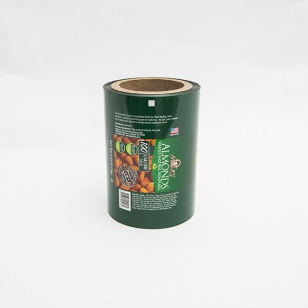 Quality 0.63OZ Almond Food Packaging Film Wrap Plastic Film Roll Logo Printed for sale