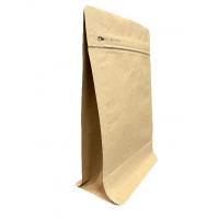 Quality Coffee Kraft Paper Packaging Pouch Heat Seal Flat Bottom With Valve for sale