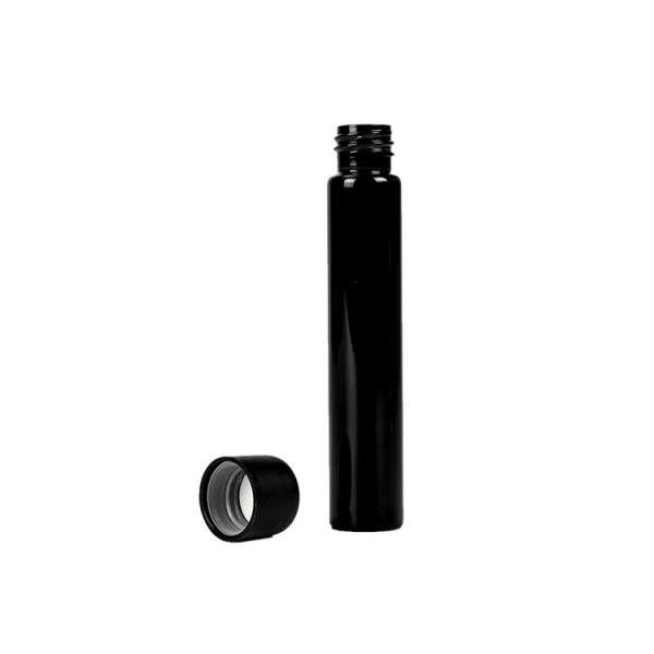 Quality Clear Black Glass Pre Roll Tube With Child Resistant Screw Lid 22x116mm for sale