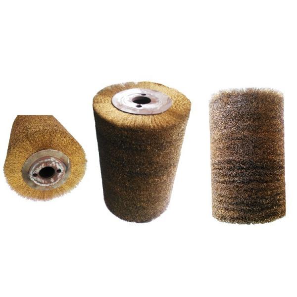 Quality Industrial Brass Bristle curved wood polishing brush roller OEM for sale