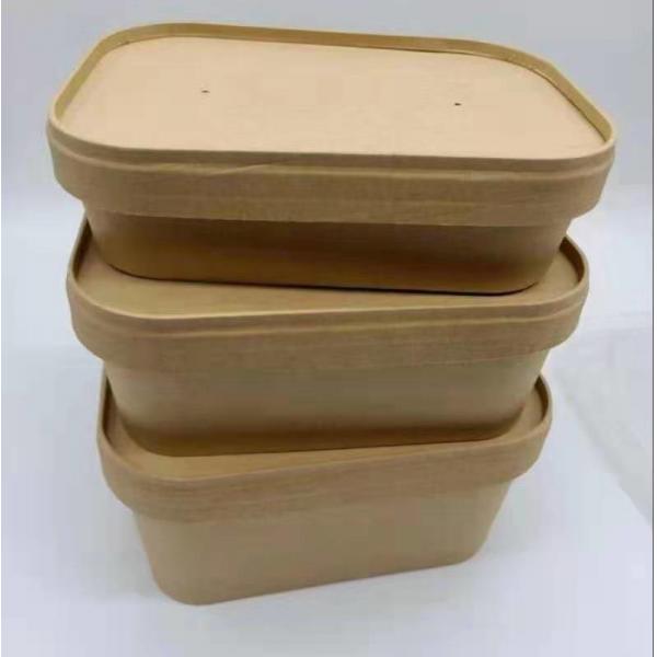 Quality Square SGS Paper Take Away Box Biodegradable Disposable for sale