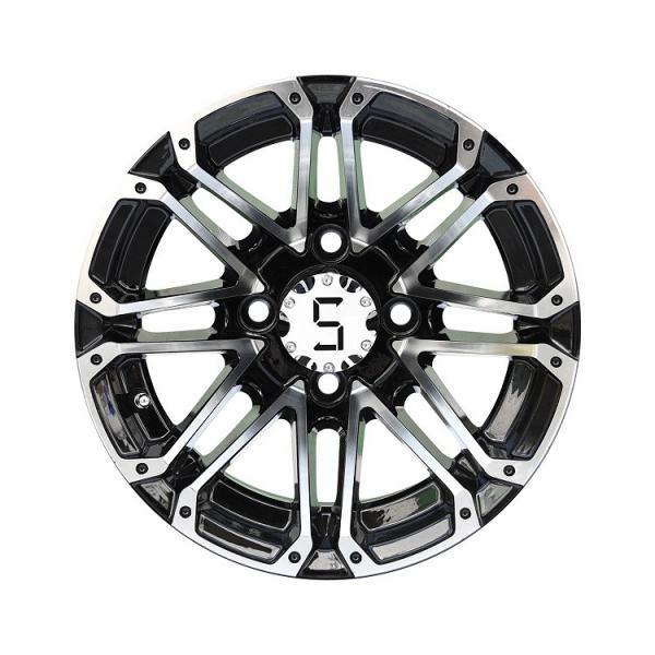 Quality 4x4 Bolt Pattern Golf Cart Alloy Wheels ET-25 Machined Glossy Black Bronze for sale