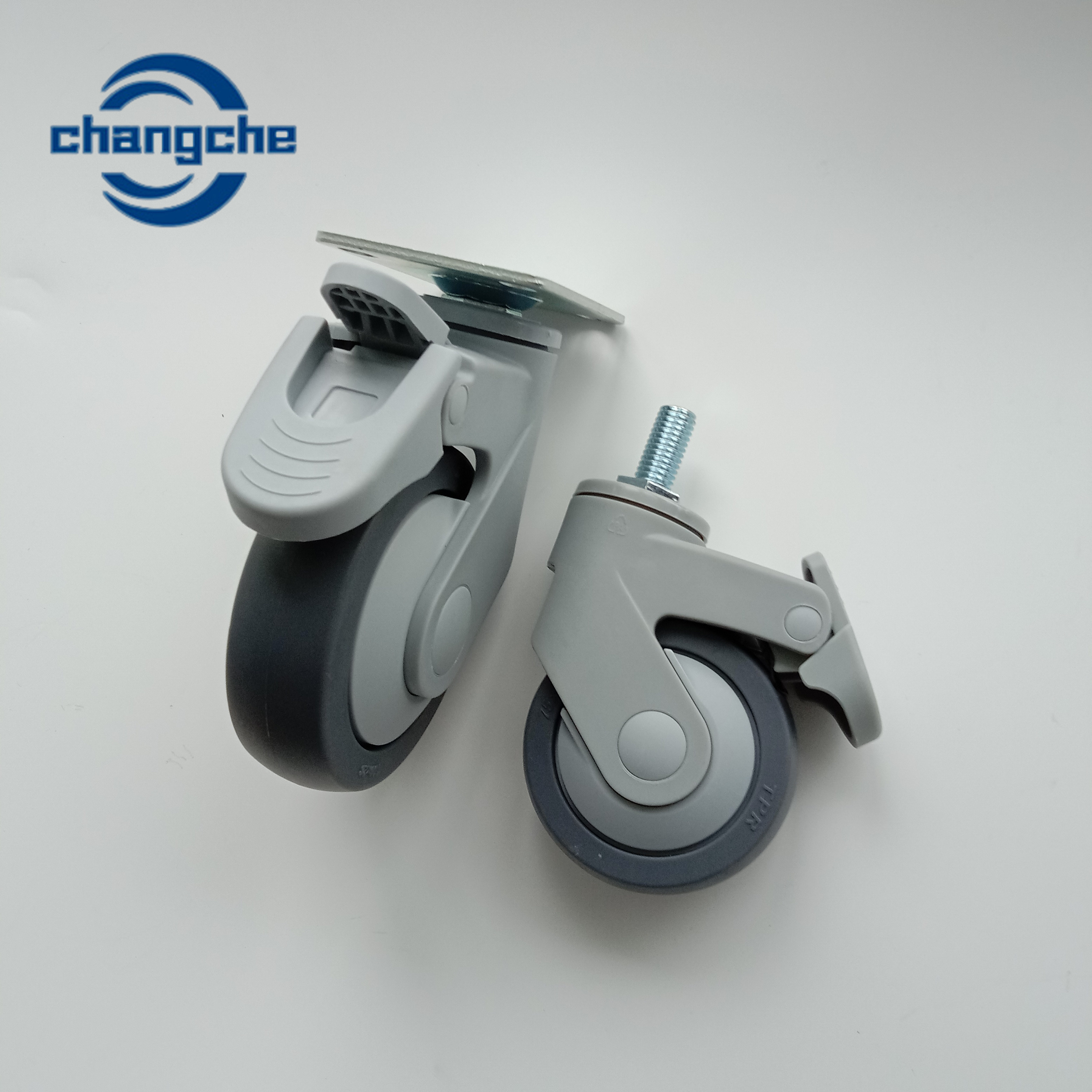 China Chang Che Soft Rubber TPR tread Hospital Caster Wheels For Hardwood Floors factory