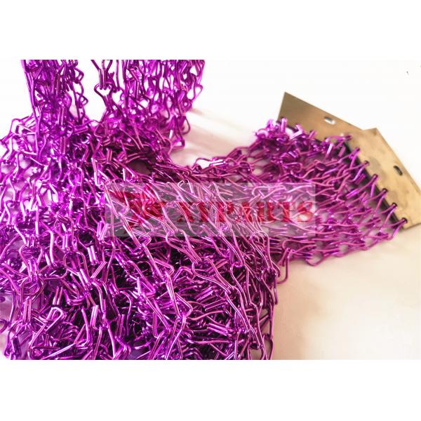 Quality OEM Patterns Decoration Aluminum Colorful Double Hook Chain Mesh Curtain for sale