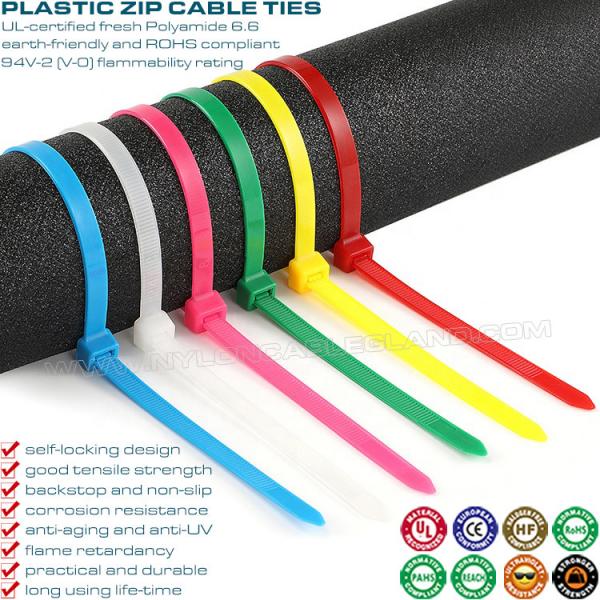 Quality Adjustable Plastic Cable Ties 80-1020mm Length, Self-locking Versatile Cable Zip Ties 2.5-12mm Width for Wire Harness for sale