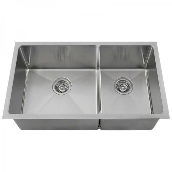 Quality 220mm Satin Undermount Stainless Steel Kitchen Sink 18 Gauge for sale