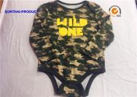 China Cool Newborn Baby Bodysuits 100% Cotton Reactive AOP Front Rubber Printing factory