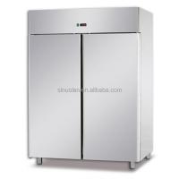 China 2 Doors Fridges Freezers Refrigerators Kitchen Refrigerator Commercial Stainless Steel Door Upright Deep Freezer factory