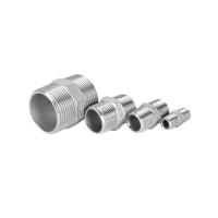 China SS304/316 Thread Pipe Fittings M/M Threaded Nipple for DN8-DN100 Pipes CE Certified for sale