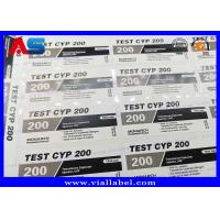 China Adhesive Peptide Bottle Labels 10ml Custom Printing  , Bodybuilding Cypionate Labels black labels factory