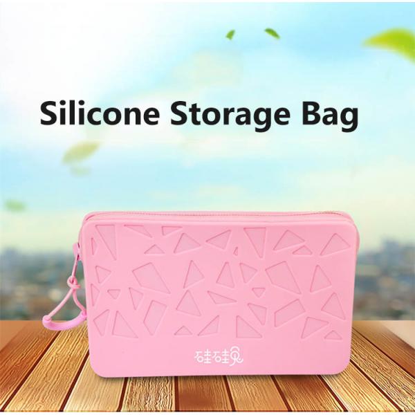 Quality Customised New Silicone Cosmetic Bag Cosmetic Organiser Large Capacity Waterproof Zipper Travel Portable Cosmetic Bag for sale