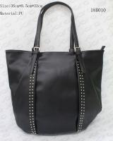 Buy cheap Big Size Casual Female Black PU Tote Bag With Nickel Metal Studs , Customized from wholesalers
