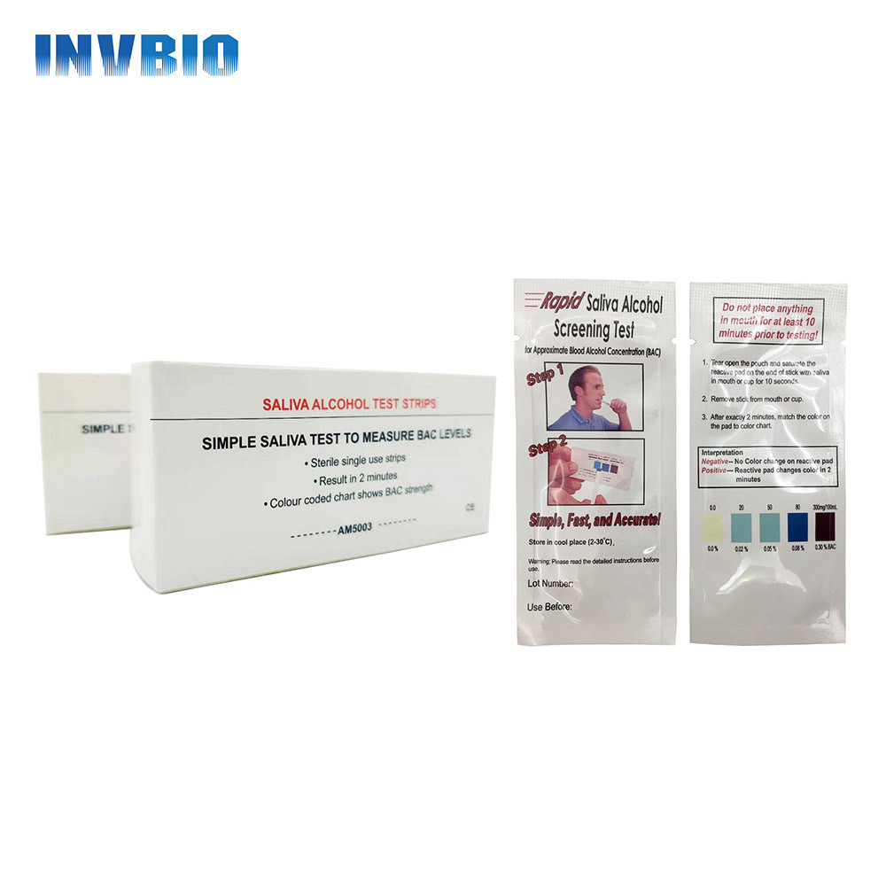 China Self Test 1 test/pouch Alcohol Saliva Test Strips Fast Respond factory