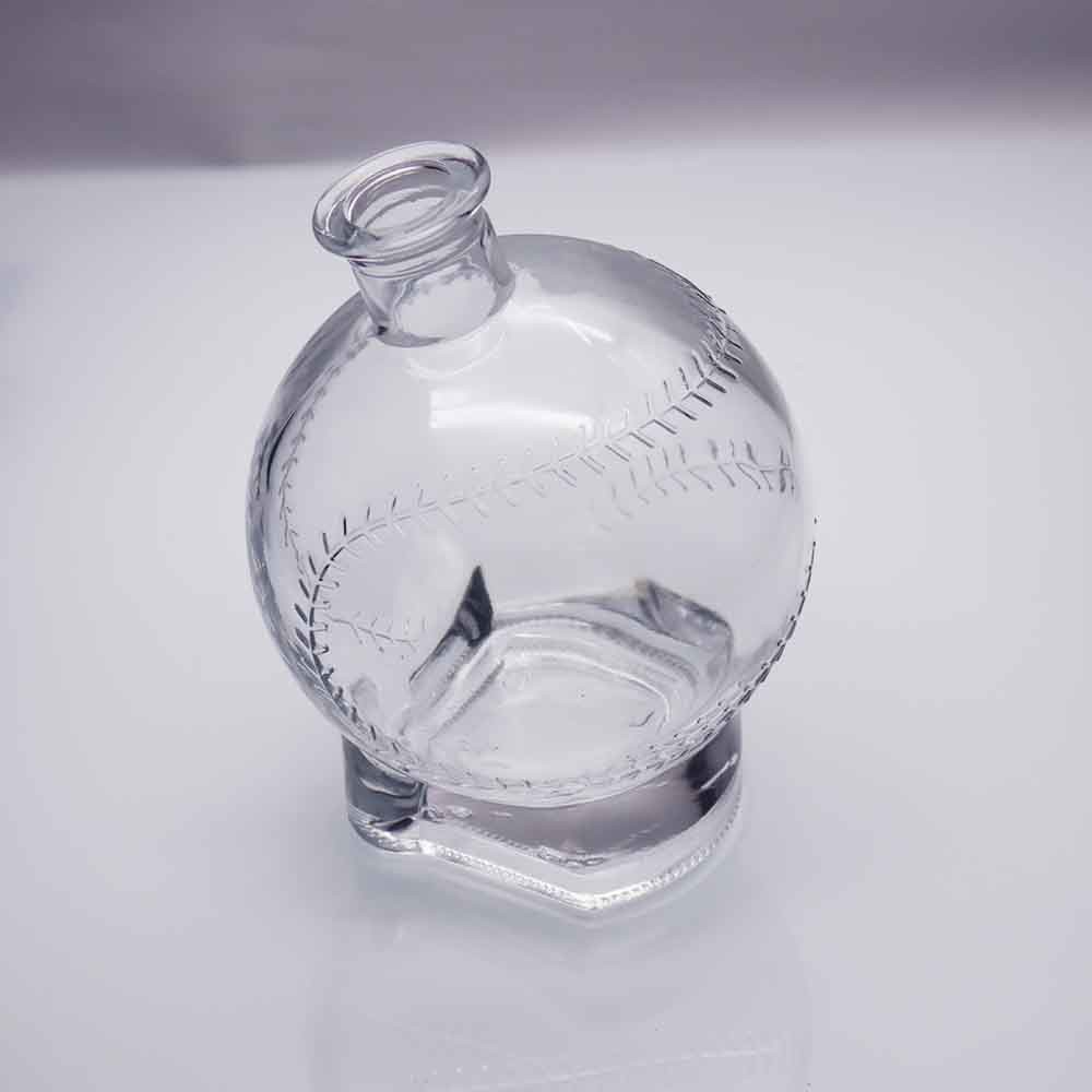 China Super Flint Sphere Glass Bottle 500ml 5000ml Cooper Field For Vodka Whiskey factory
