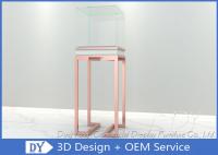 China OEM Rose Gold Glass Jewelry Display Case Pedestal Display Furniture factory