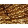 China Golden Metal Shimmer Sequin Metallic Mesh Fabric Cloth For Room Divider Curtains factory