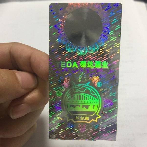 Quality Polarizing Custom Holographic Security Stickers Label Rainbow Gradient ROHS for sale