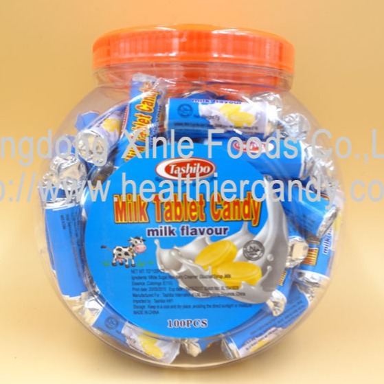 Quality Low Calorie Energy Roll Milk Candy Sugar Tablet Compressed Jar Packed for sale