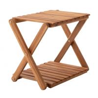 Quality Two Level 47.5x30x38cm Bamboo Folding Shoe Rack Outdoor Storage for sale