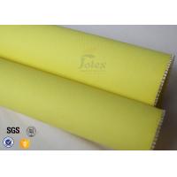 Quality PU Coated thermal insulation jackets Fiberglass Fabric 0.5mm Yellow Satin for sale