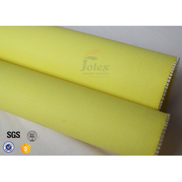 Quality PU Coated thermal insulation jackets Fiberglass Fabric  0.5mm Yellow Satin for sale