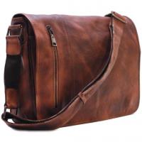 China Men's Distressed Full Grain Leather Messenger Bag, Leather Bag, Cross Body Bag, Briefcase factory