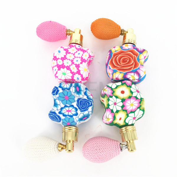 Quality Easy Carry Small Glass Perfume Bottles Handmade Soft Ceramic Shaped for sale
