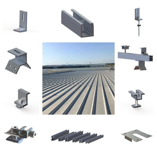Quality 88M/S Frameless Metal Roof Solar Panel Brackets 1.5KN/M2 Corrugated for sale