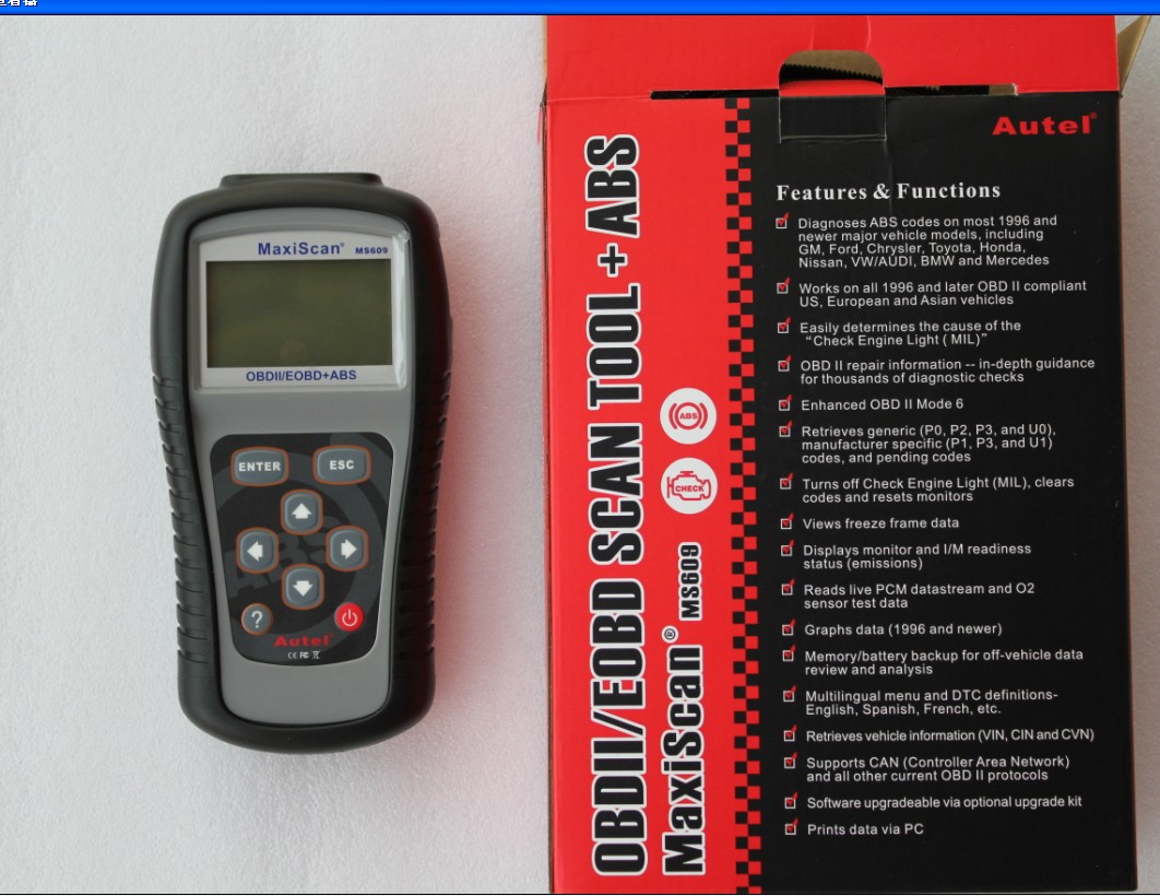 China Promotional  Autel OBD II/EOBD Scan Tool with ABS Capability MS609+Free Shipping for sale
