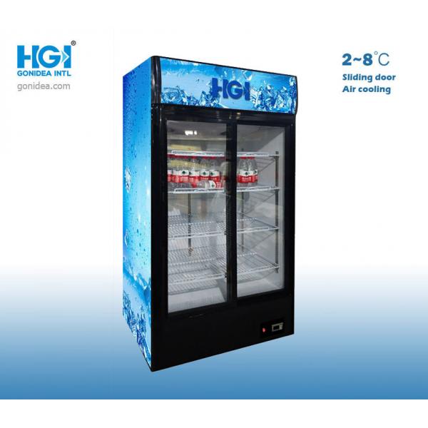 Quality HGI HIPS Material Upright Drinks Display Fridge Vertical Freezer Glass Door 600L for sale