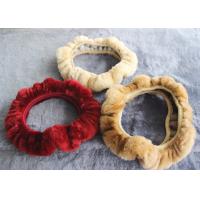Quality Cute Girly Car Steering Wheel Covers , Winter Real Fur Steering Wheel Cover for sale