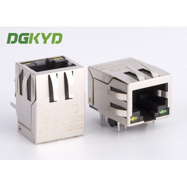 Quality Surface mount shielded right angle ethernet rj45 connector 100 BASE - TX Y/G LED for sale