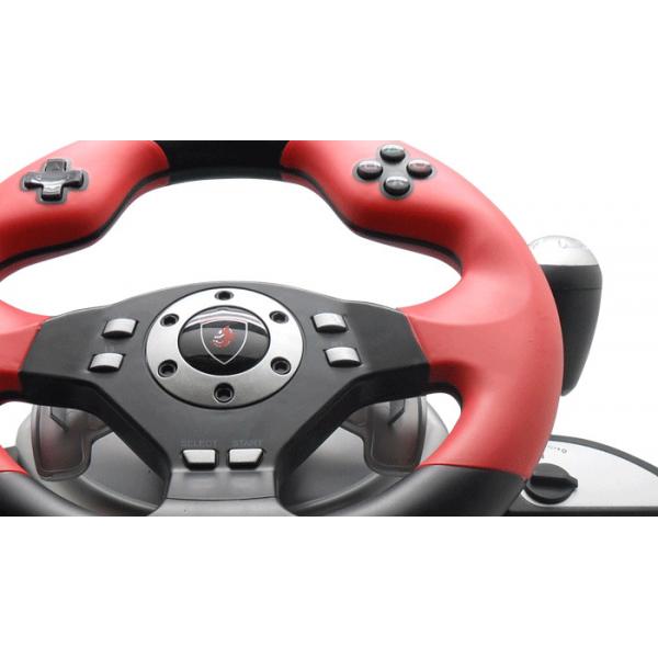 Quality Big 2 Axis 12 Button P3 / P2 Steering Wheel And Pedals With Auto Centering for sale