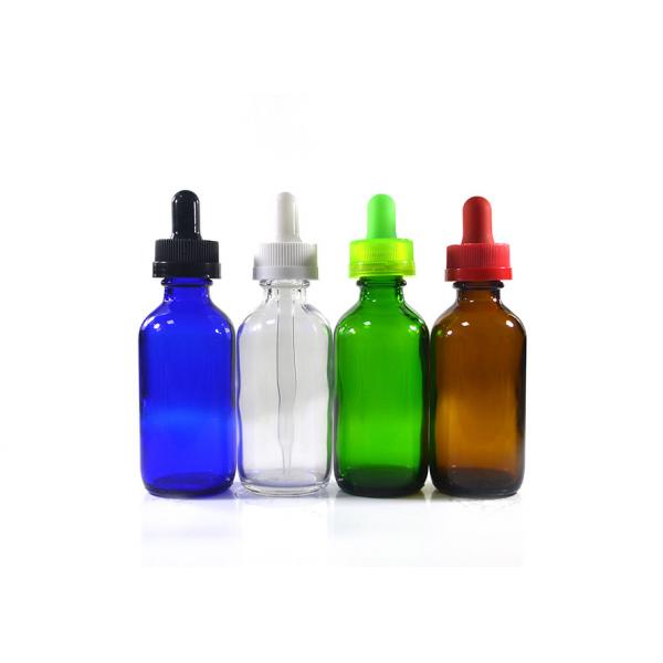 Quality Colorful Glass Dropper Bottles , 1 oz 2 oz 4 oz Boston Round Dropper Bottles for sale