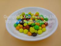 China Good Taste Crispy Chocolate Cacao Beans Yellow / Red / Blue Colour Jelly Candy factory