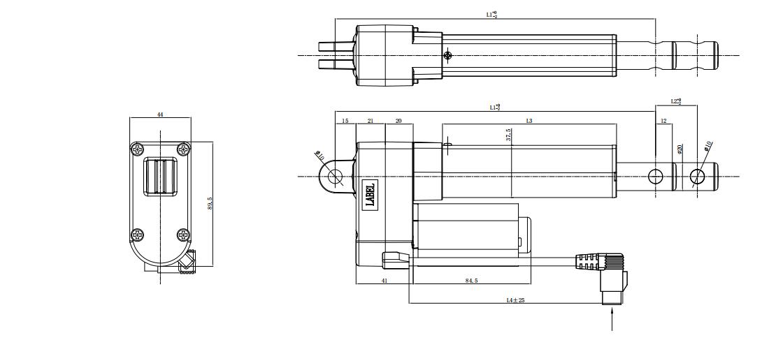 KG-025  24V dc motor electric Linear Actuator 50-80W CCC CE IE2 Certificate used for medical equipment