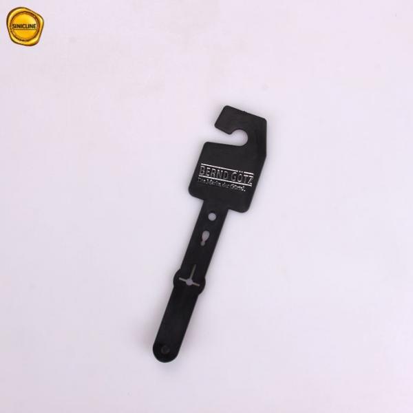 Quality 35x140mm Personalized Black Plastic Hangers Customized Thick for sale