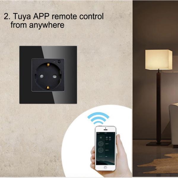 Quality 13A Tuya Timer Wall Socket 3500W Voice Activated Power Outlet for sale