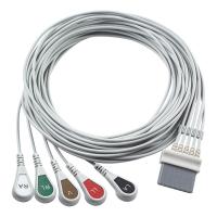 China Schiller ECG Cables and Leadwires 7pin Connector ECG Cable 5 Lead IEC snap grabber factory