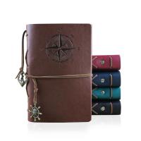 China Imitation Leather Cover A5 A6 Brown Kraft Notebook With Daily Weekly Monthly Planner factory