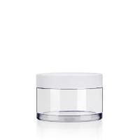 China Heavy Wall Crystal PET Plastic Jars 50ml Cosmetic Jars For Facial Mask factory