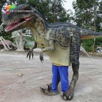 Quality LED Light Animatronic Raptor Costume Real Dinosaur Suit 4.5m Length for sale