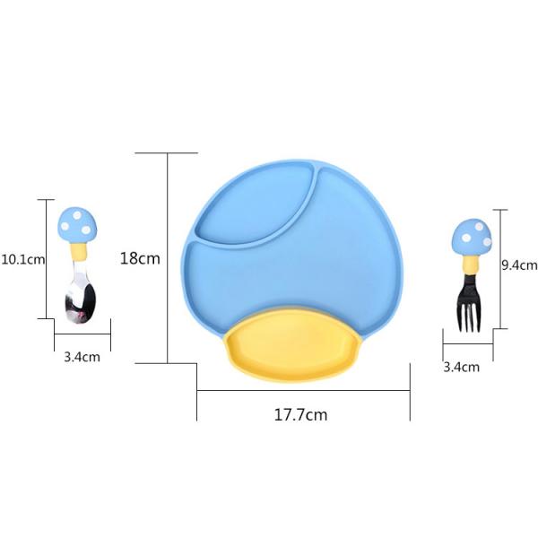 Quality Safety Durable Silicone Baby Tray Feeding Plate With Spoon And Fork for sale