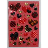 China Fashion Leopard Heart Shaped Epoxy Stickers For Bags / Cell Phone 80 X 120mm factory