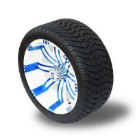 Quality 14'' Blue/Glossy White Wheels And 225/30-14 Tires Assembly Electrophoresis Paint for sale